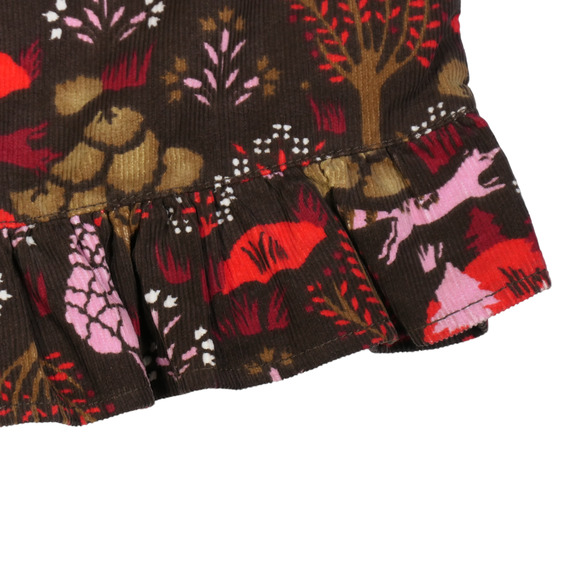 NEW Lands End Kids Skort Girls Size 14 Brown Corduroy Pockets Forest Fox Animals - Picture 8 of 10